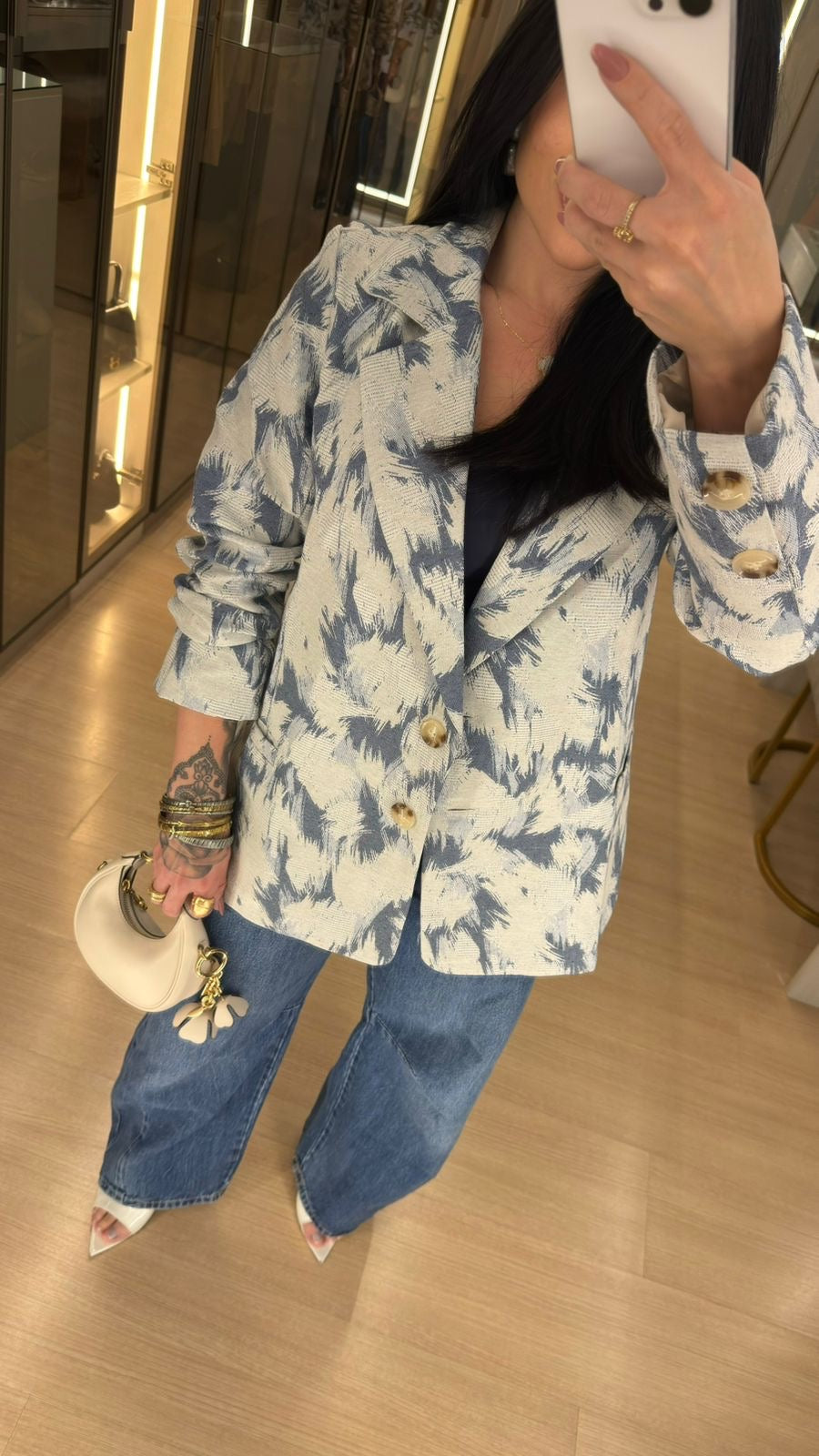 Blazer Jeans Forrado - Over Size