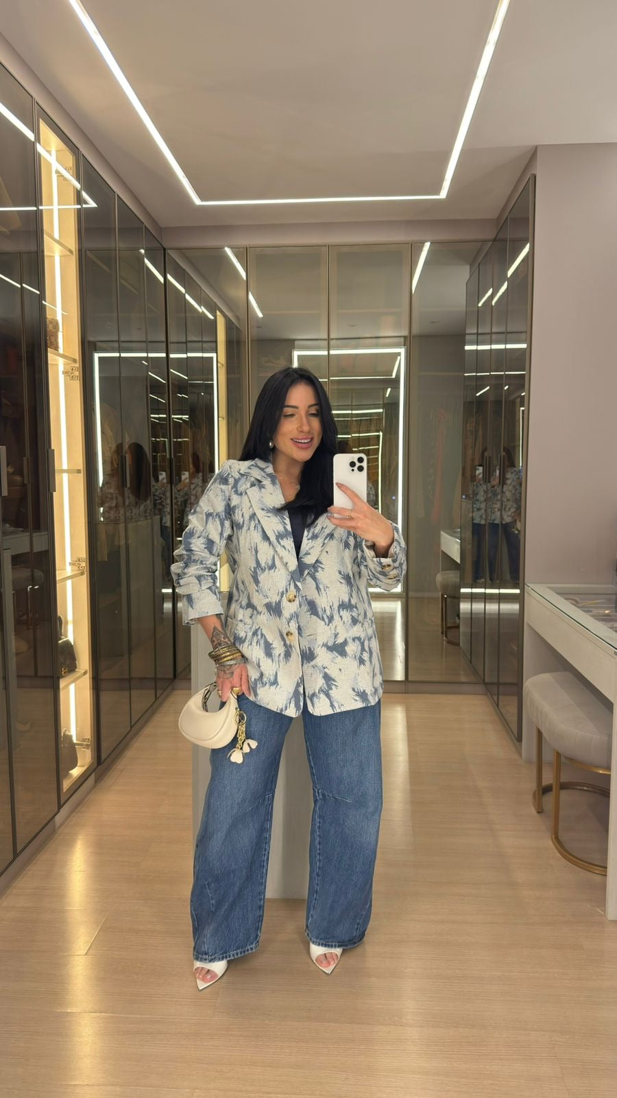 Blazer Jeans Forrado - Over Size