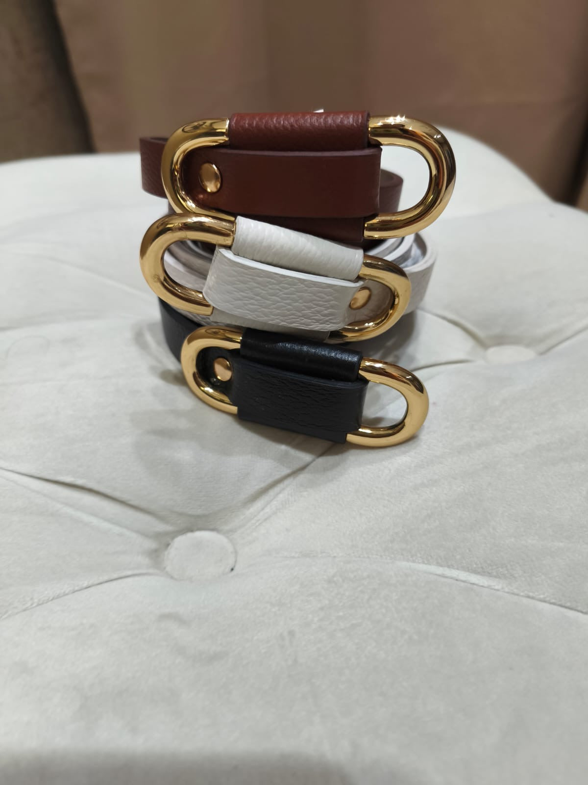 Cinto com Fivela Dupla dourada