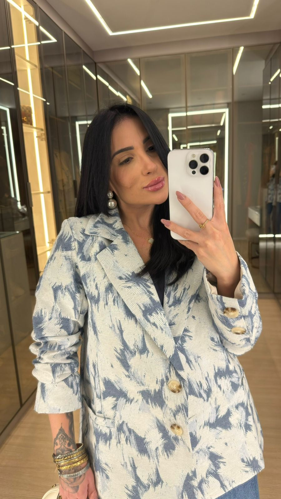 Blazer Jeans Forrado - Over Size