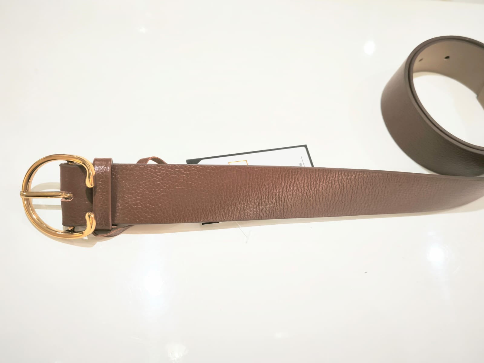 Cinto Marrom com fivela em U - 3,5 cm Largura