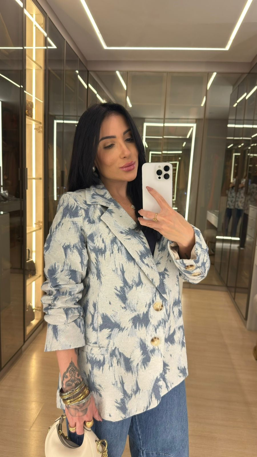 Blazer Jeans Forrado - Over Size