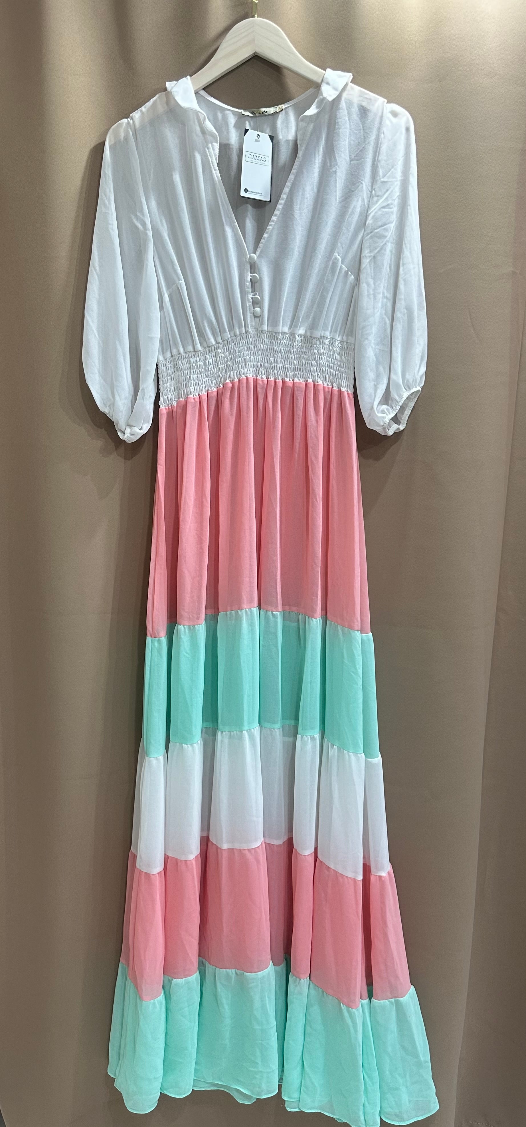 Saída de praia Vestido manga 3/4 Candy Color