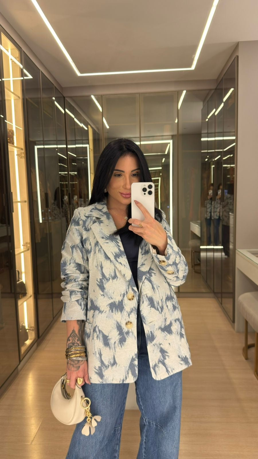 Blazer Jeans Forrado - Over Size