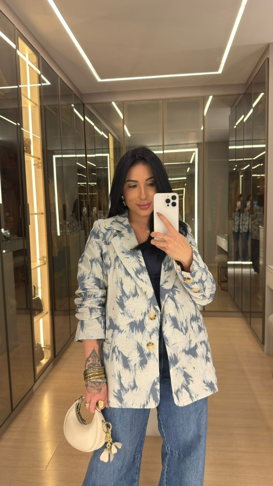 Blazer Jeans Forrado - Over Size