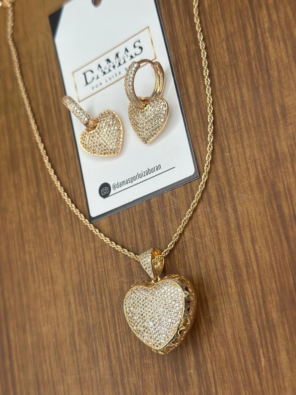 Conjunto Coração em Zircônia