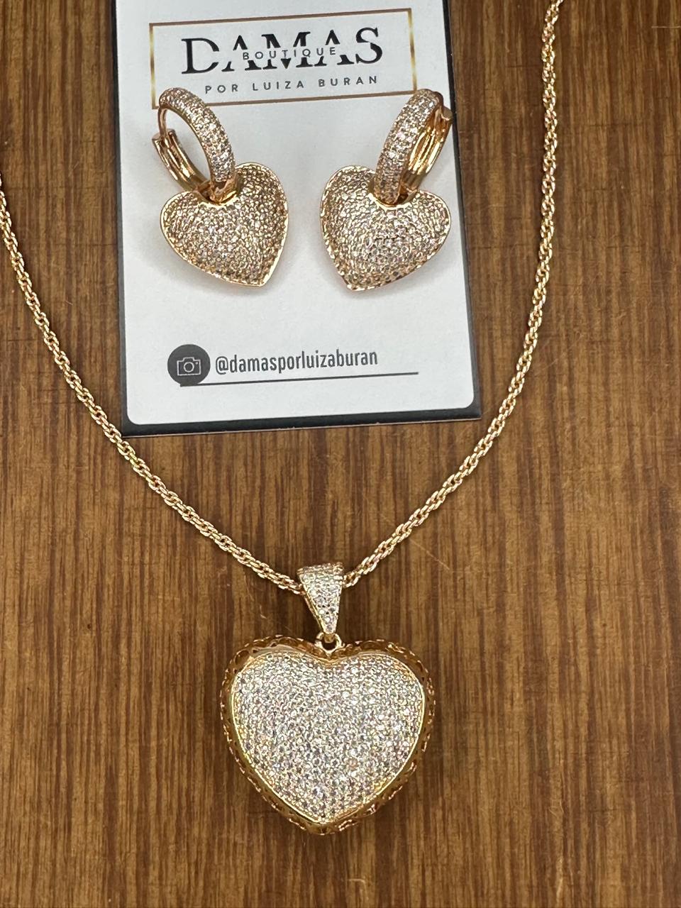 Conjunto Coração em Zircônia