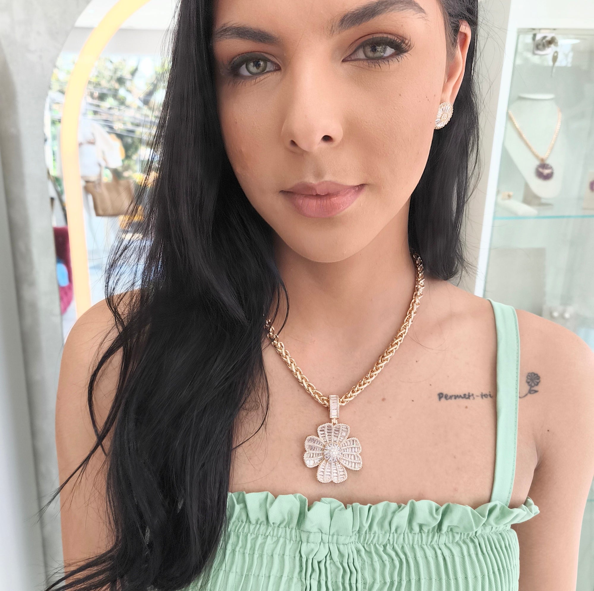 Conjunto Semi Joia Cristal