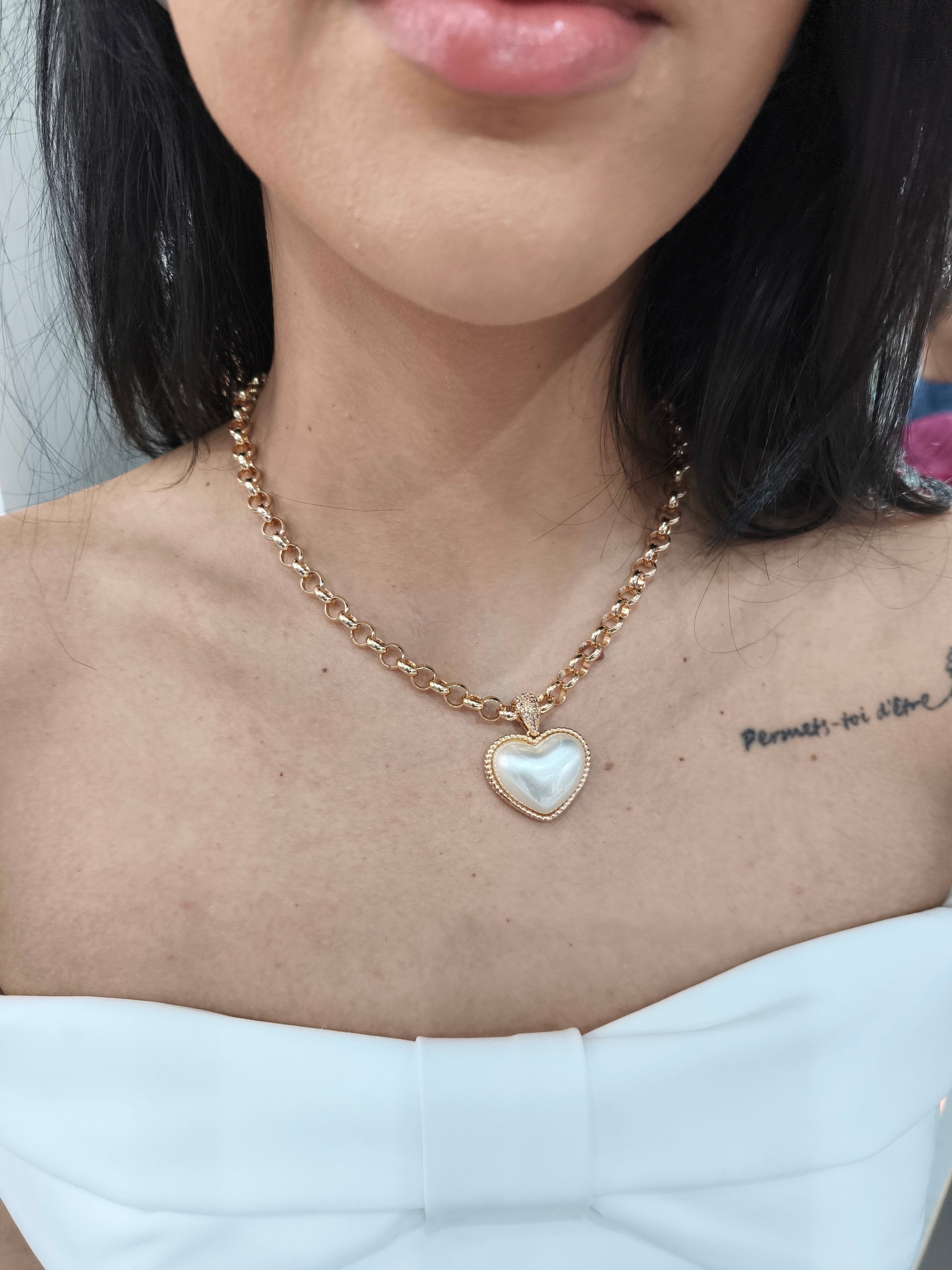 Conjunto Coração Perolado