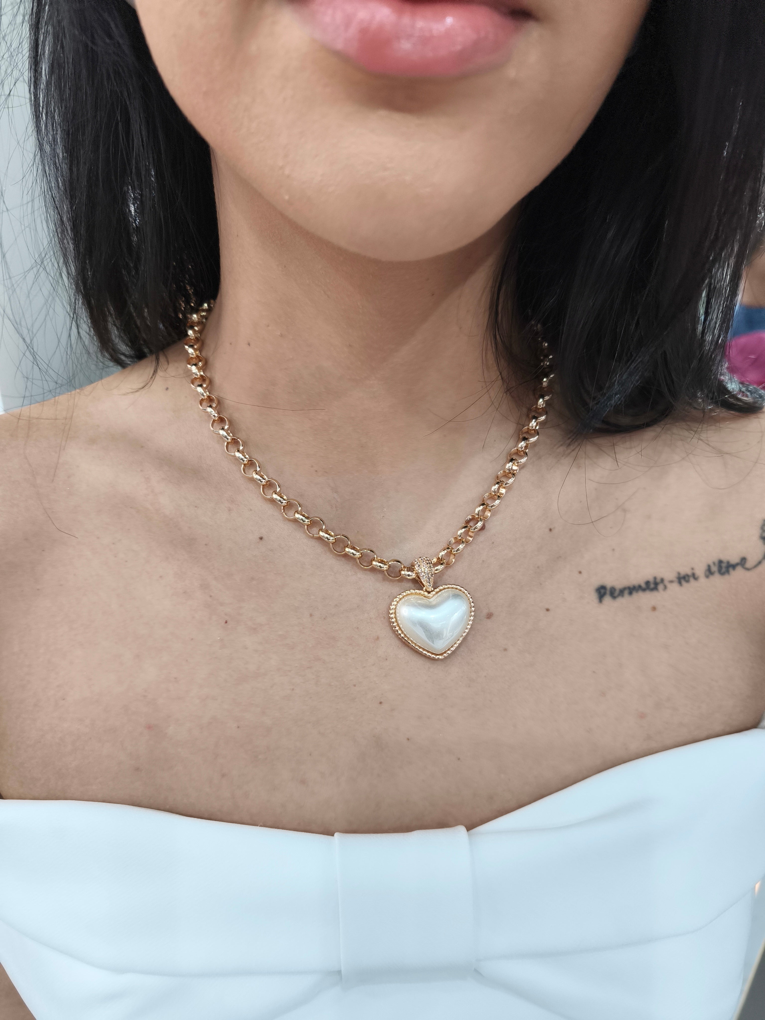 Conjunto Coração Perolado