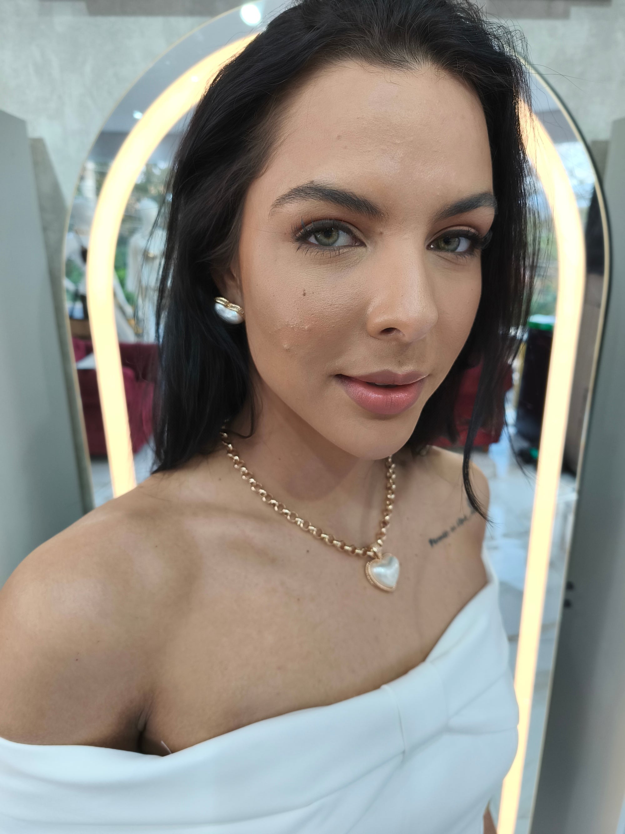 Conjunto Coração Perolado