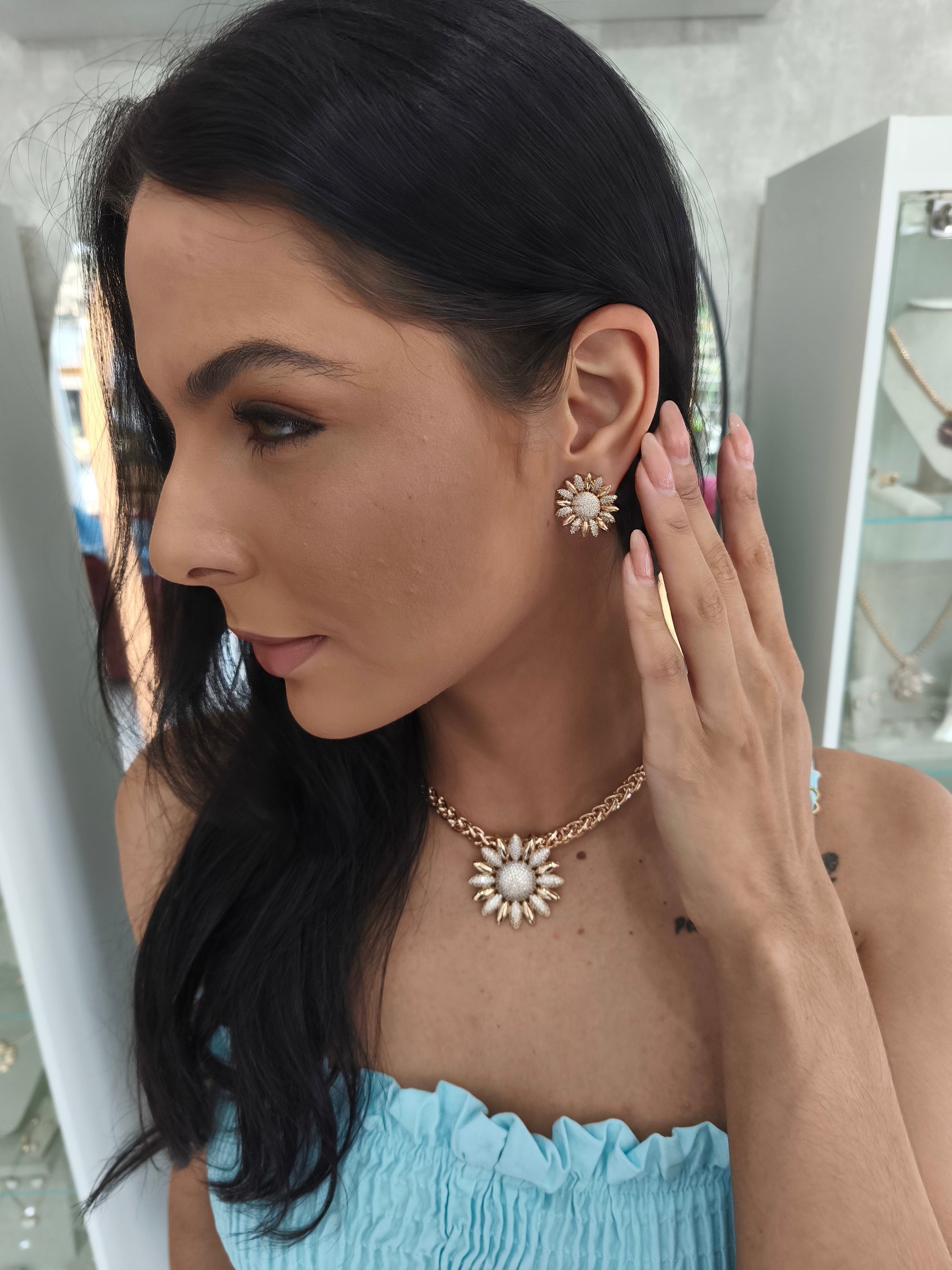 Conjunto Semi Joia Sunflower