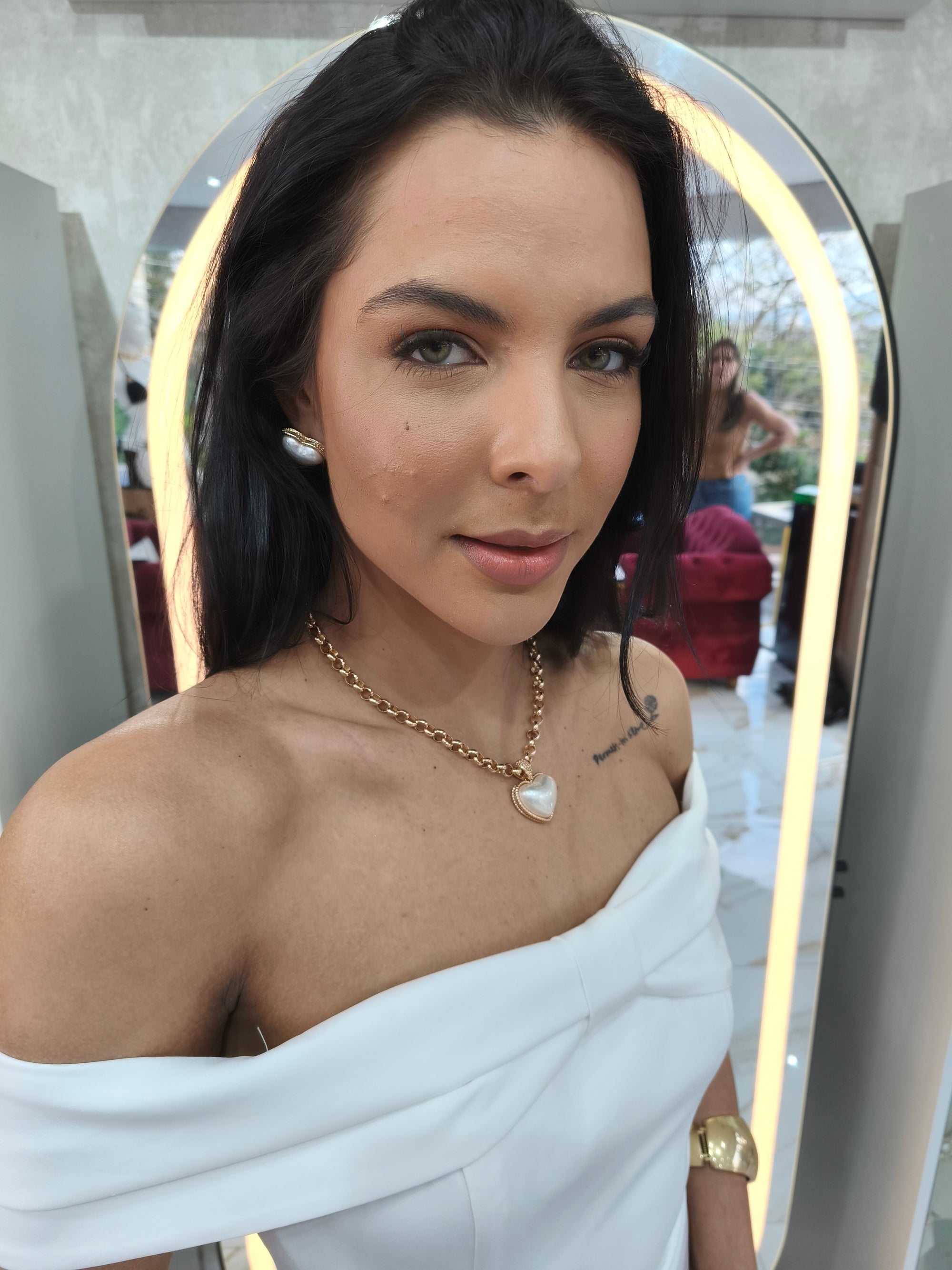 Conjunto Coração Perolado