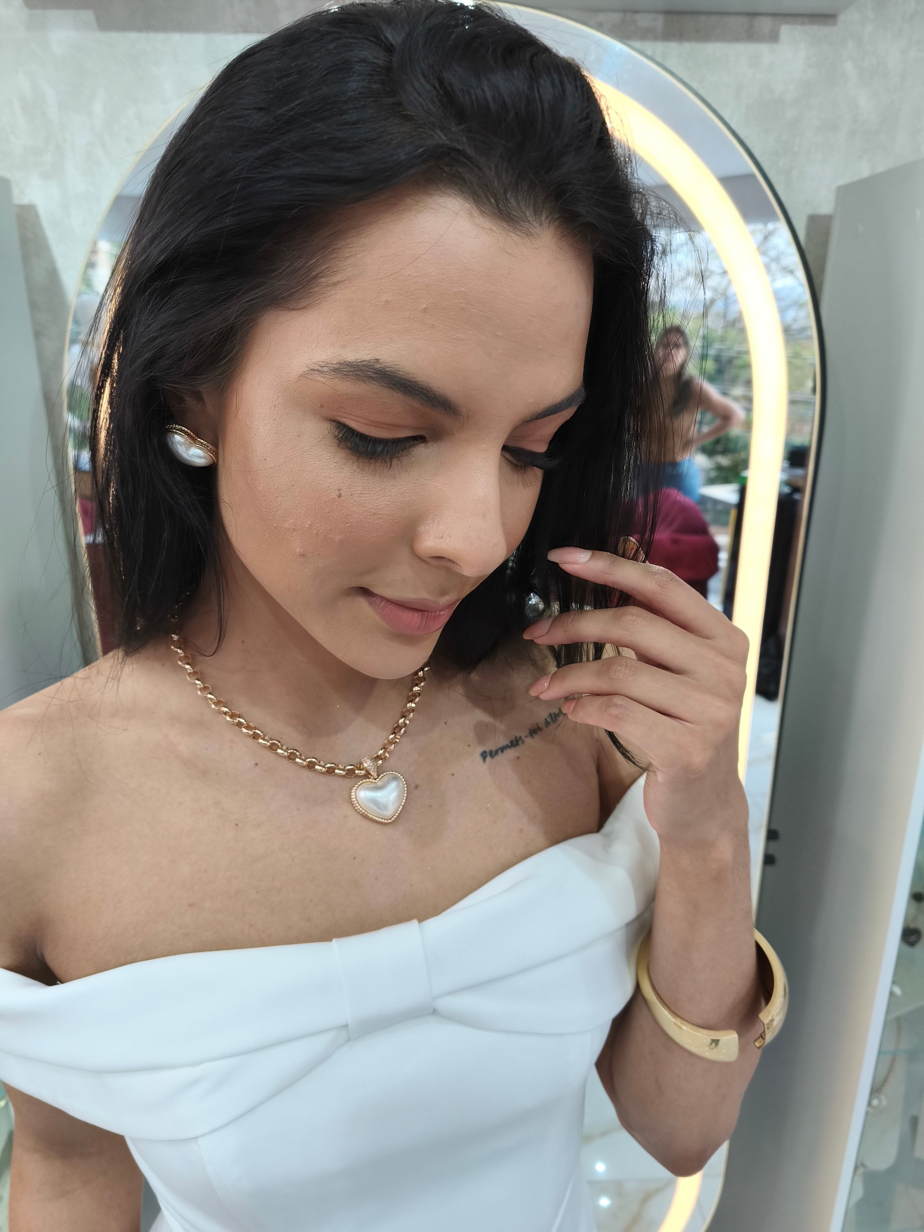 Conjunto Coração Perolado