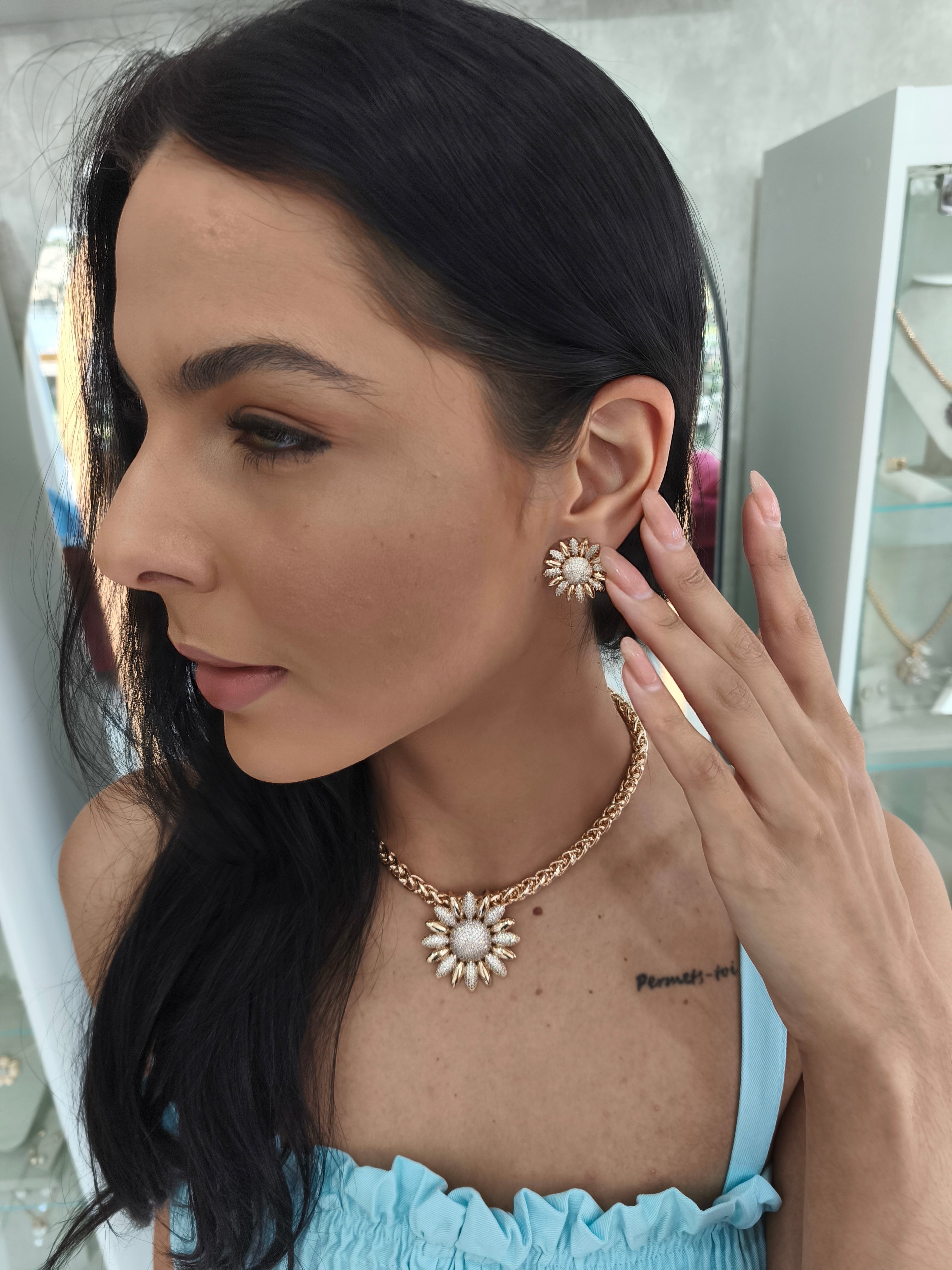 Conjunto Semi Joia Sunflower