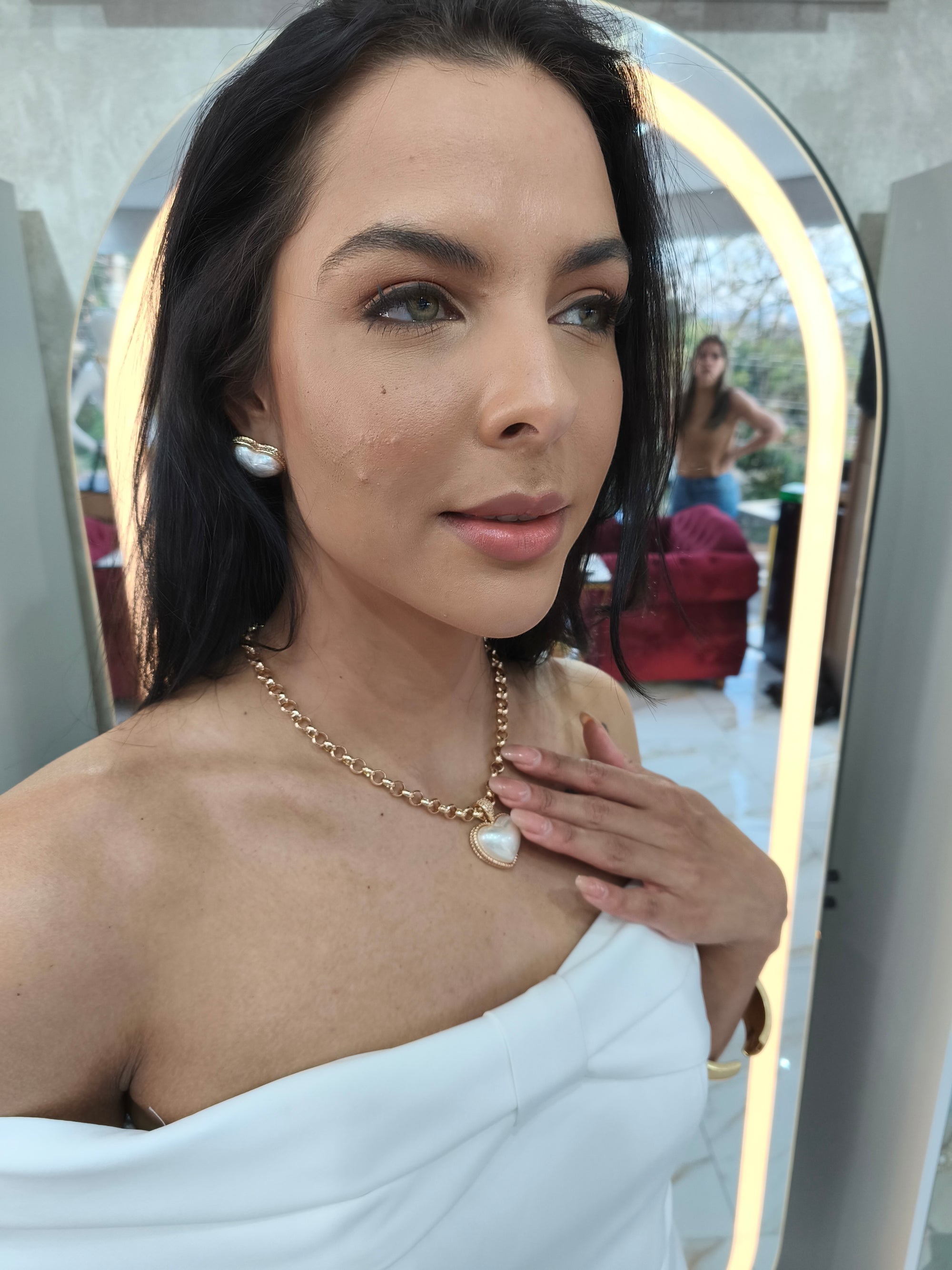 Conjunto Coração Perolado