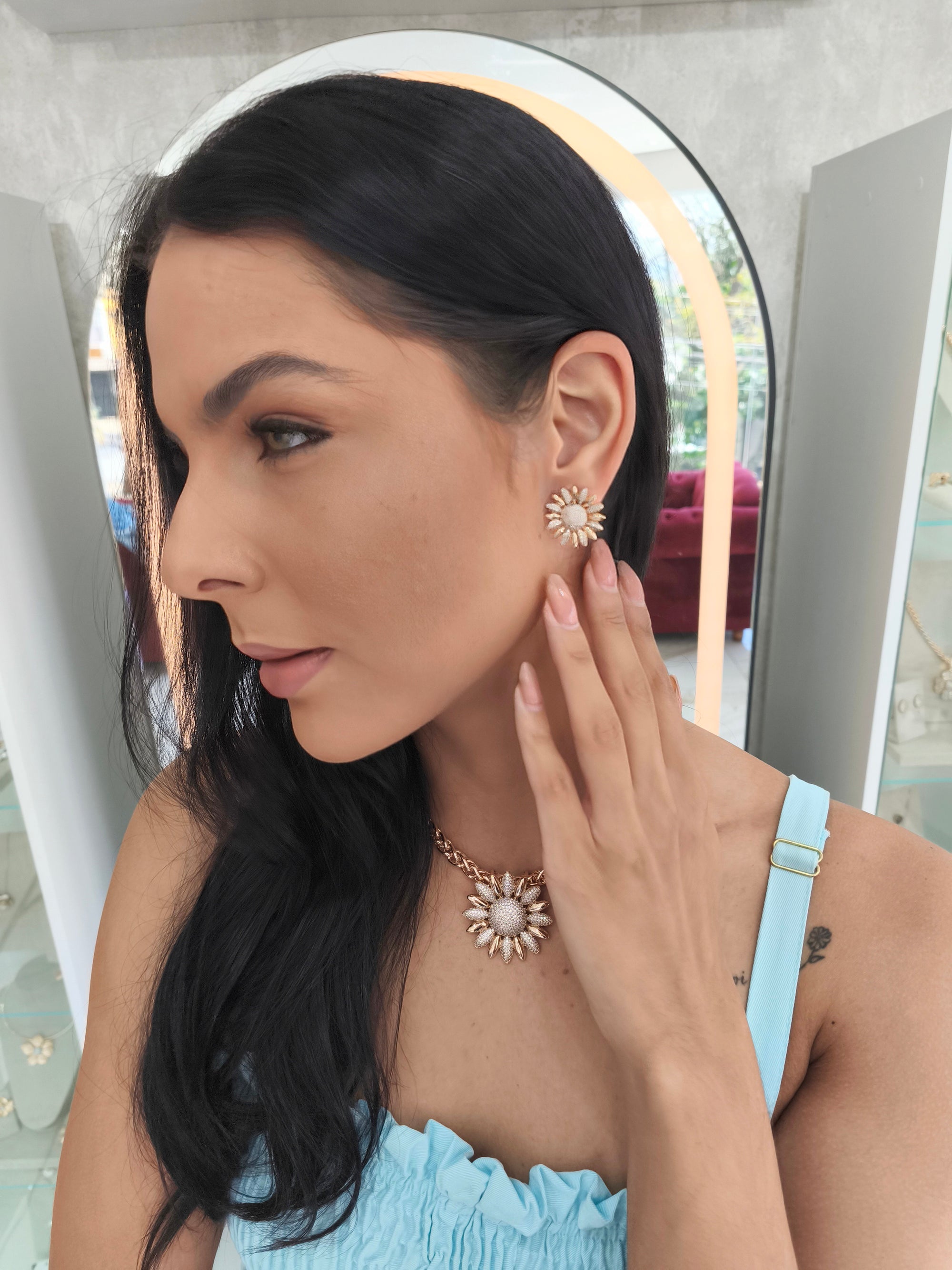 Conjunto Semi Joia Sunflower