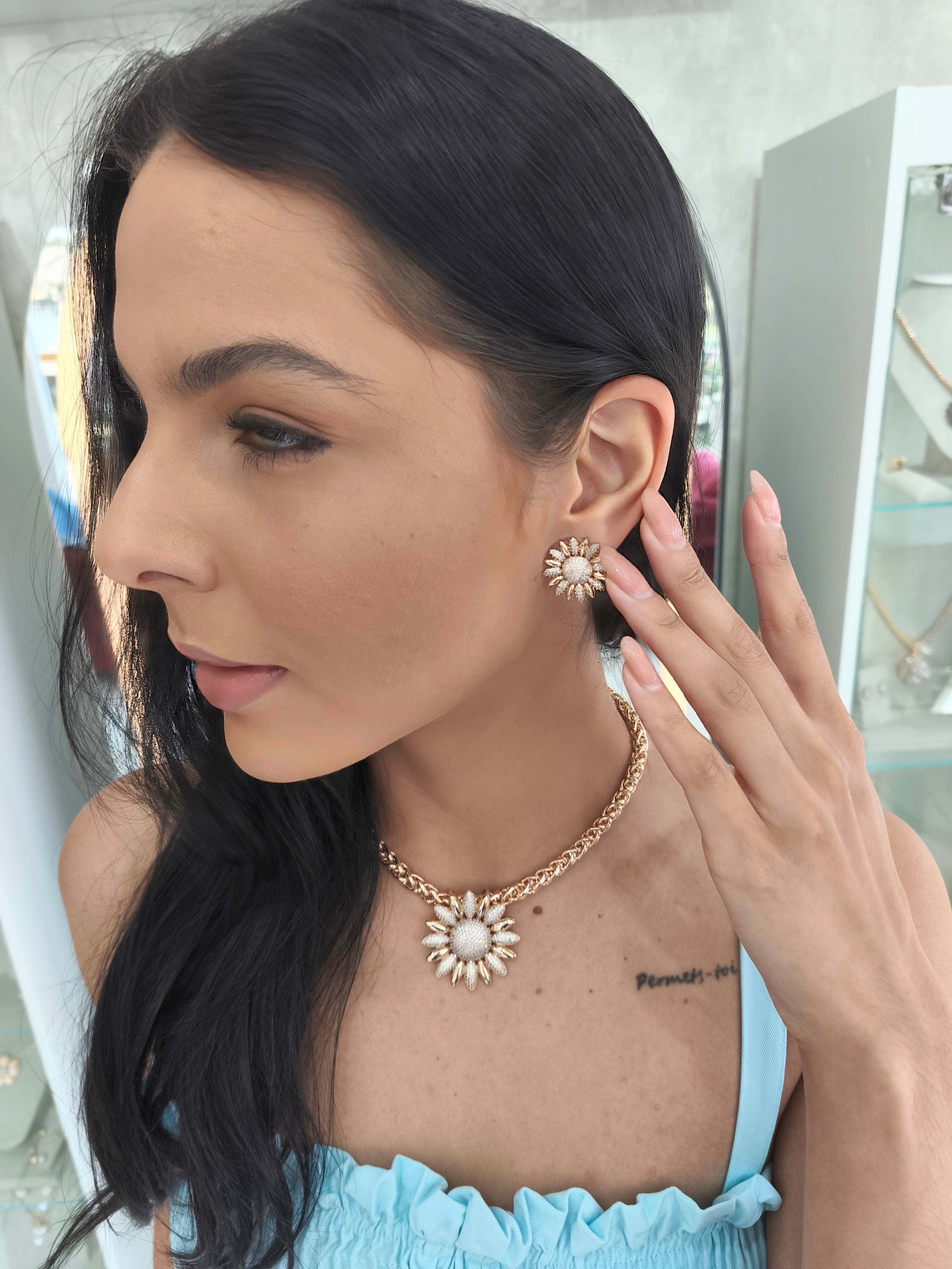 Conjunto Semi Joia Sunflower