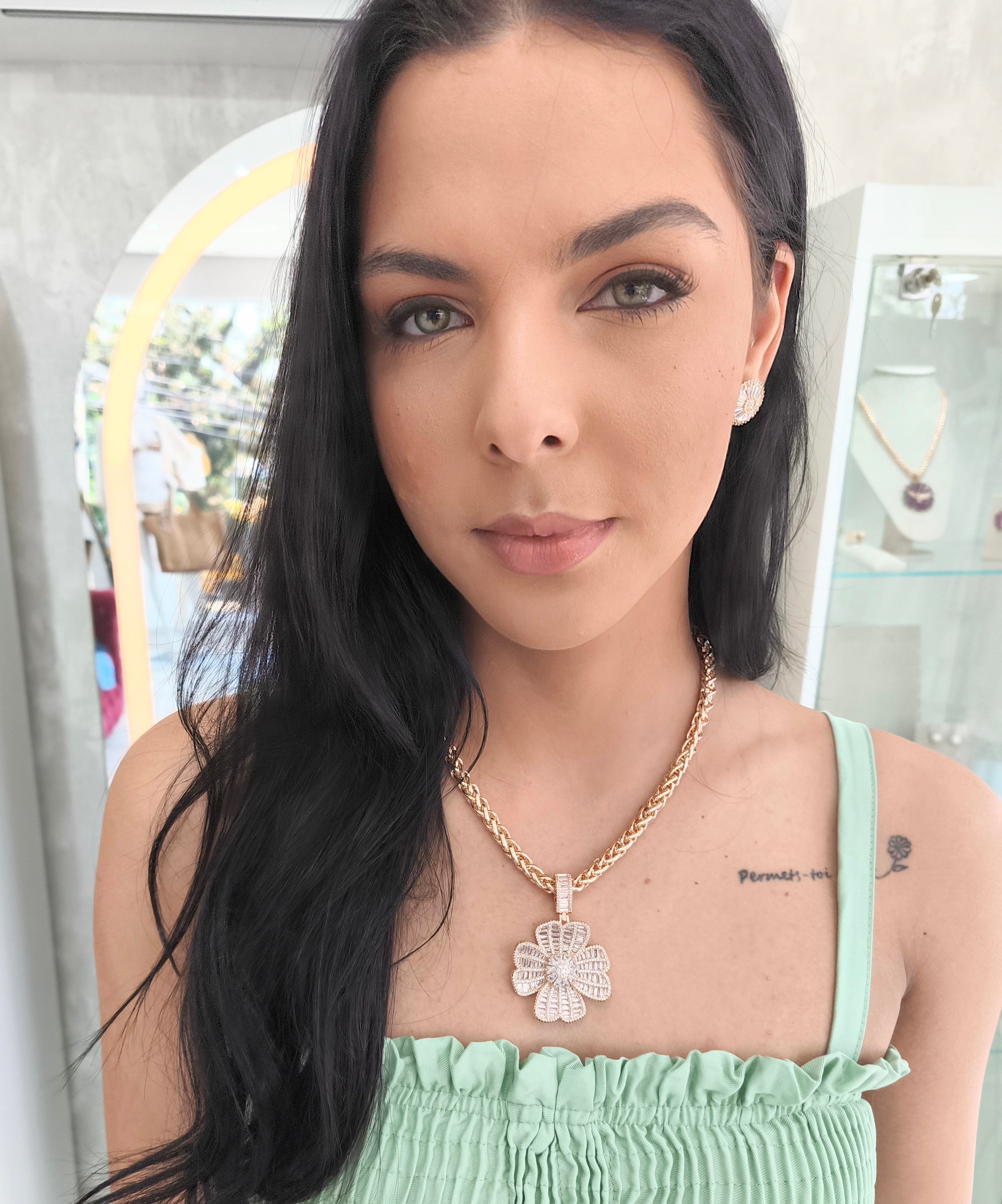 Conjunto Semi Joia Cristal