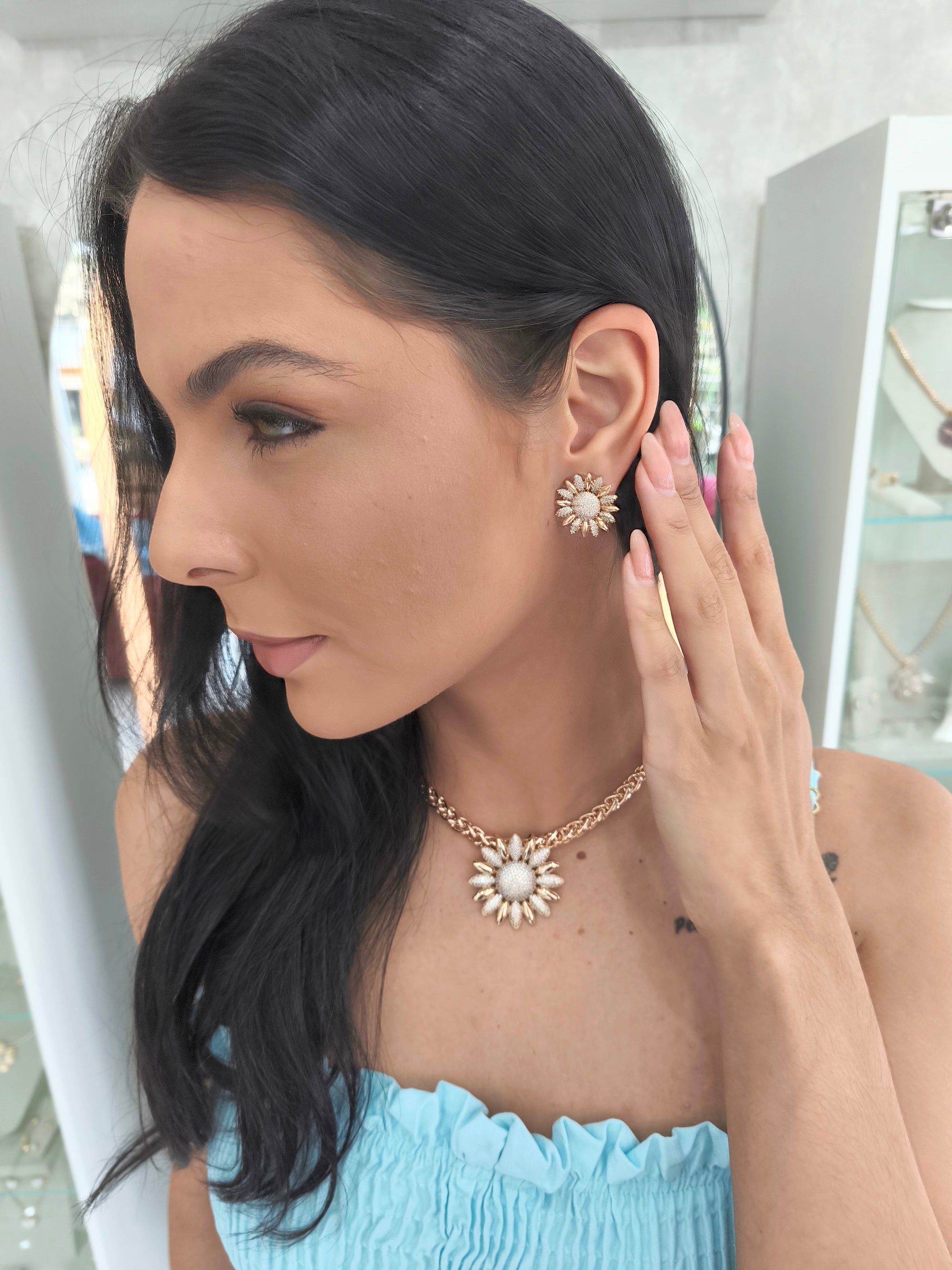 Conjunto Semi Joia Sunflower