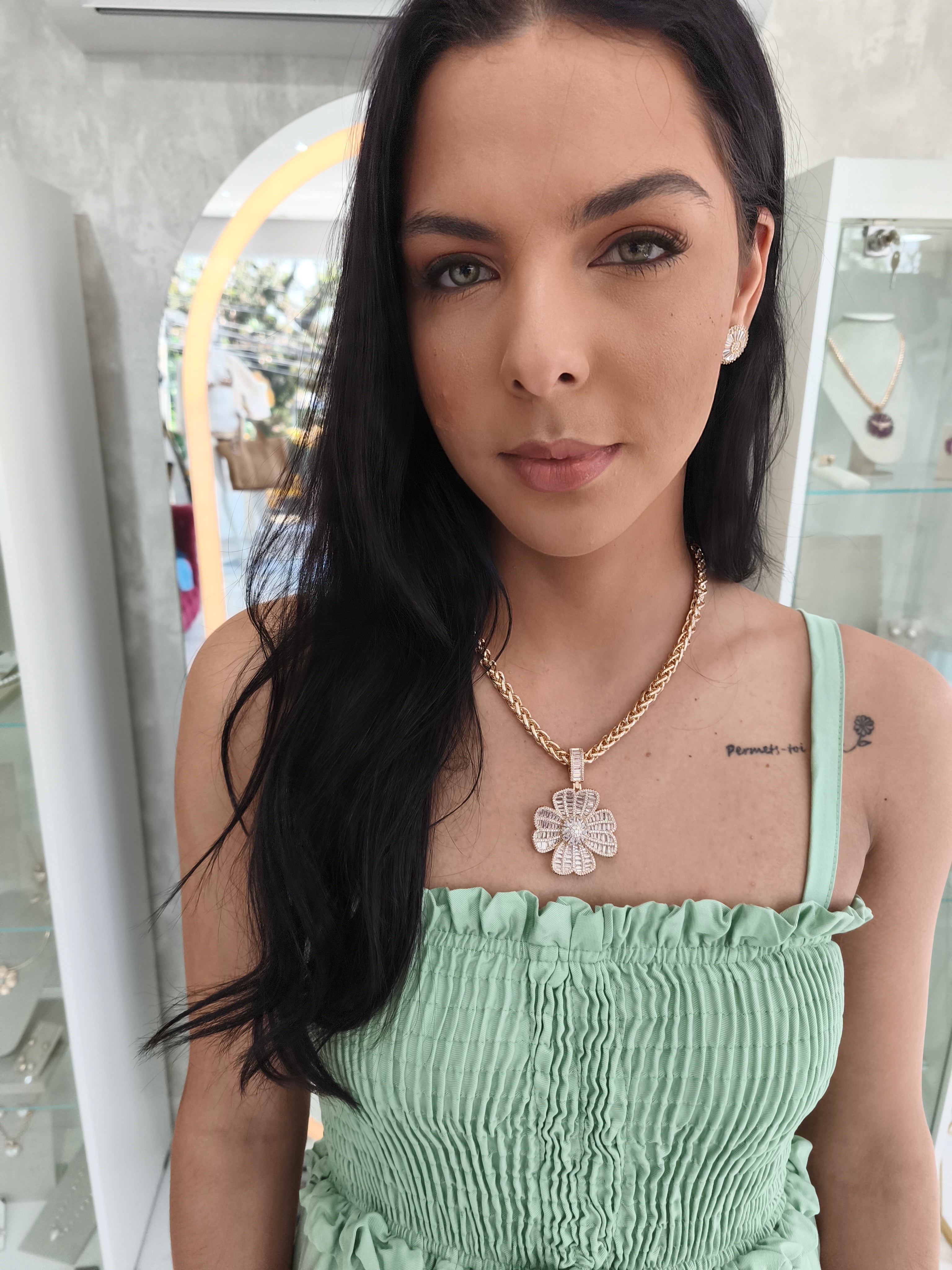 Conjunto Semi Joia Cristal