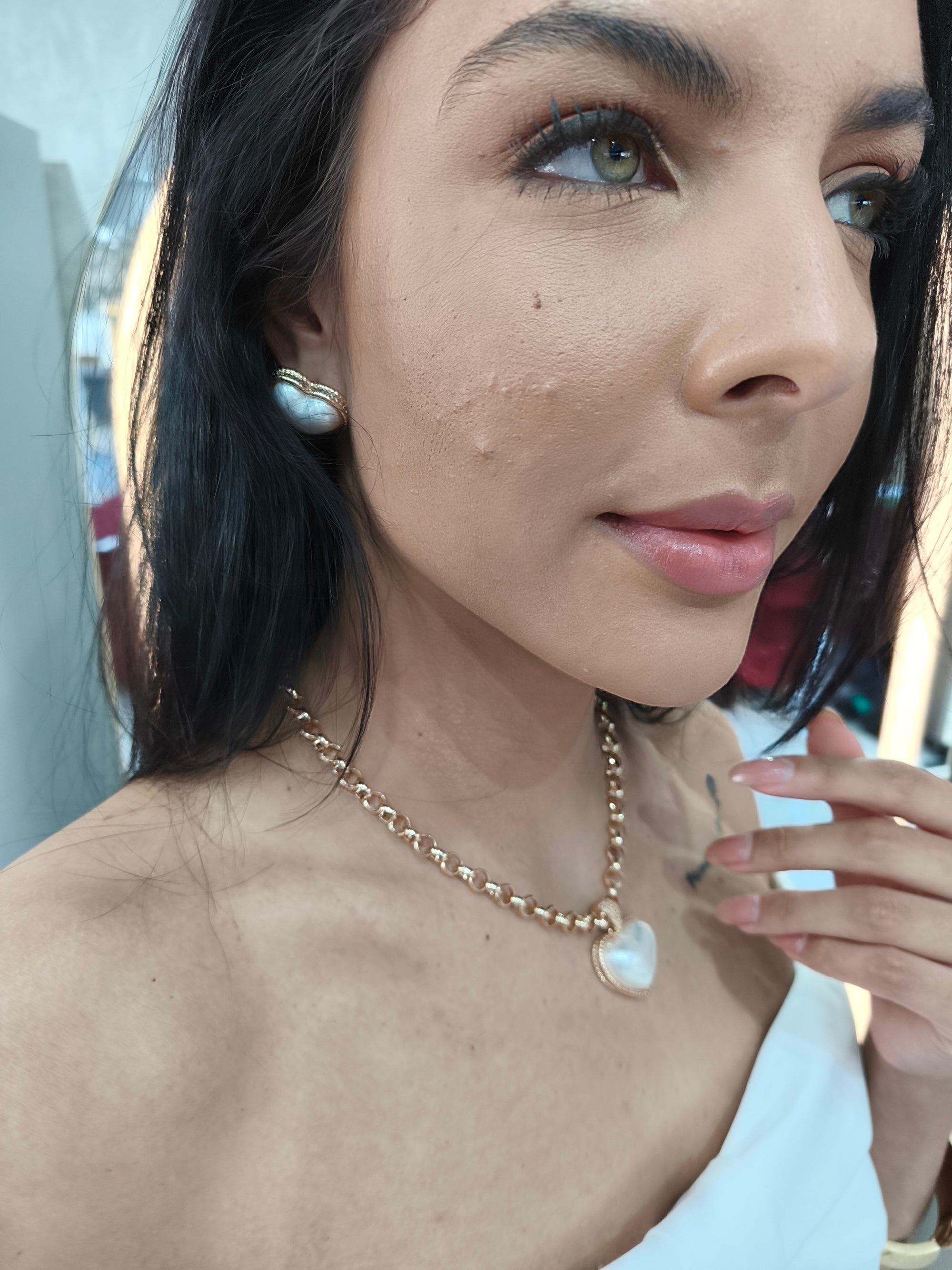 Conjunto Coração Perolado